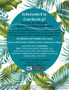 Cover photo for 2019 Extension Master Gardener Volunteer Class