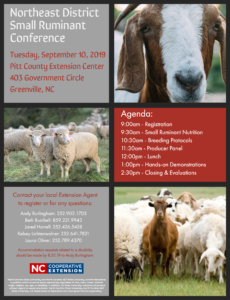 Cover photo for Northeast District Small Ruminant Conference