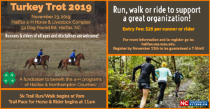 Cover photo for TURKEY TROT 5k Trail Race & Trail Pace - a 4-H FUNDRAISER!