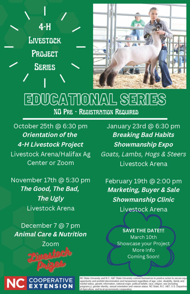 4-H Livestock Project Series flyer