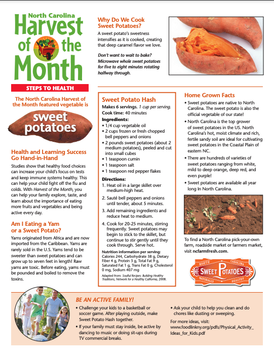  Sweet Potatoes fact sheet