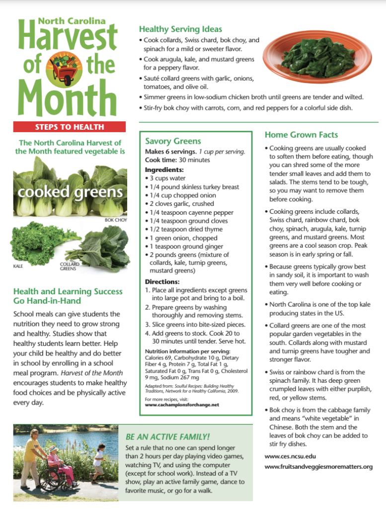 Harvest of the Month Steps to Health