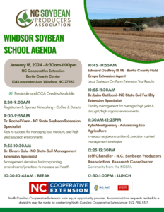 Agenda for the 2023 Windsor Soybean School