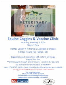 Cover photo for 2024 Coggins & Vaccination Clinic Scheduled